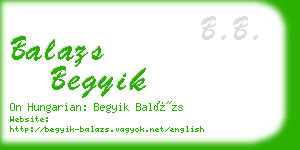 balazs begyik business card